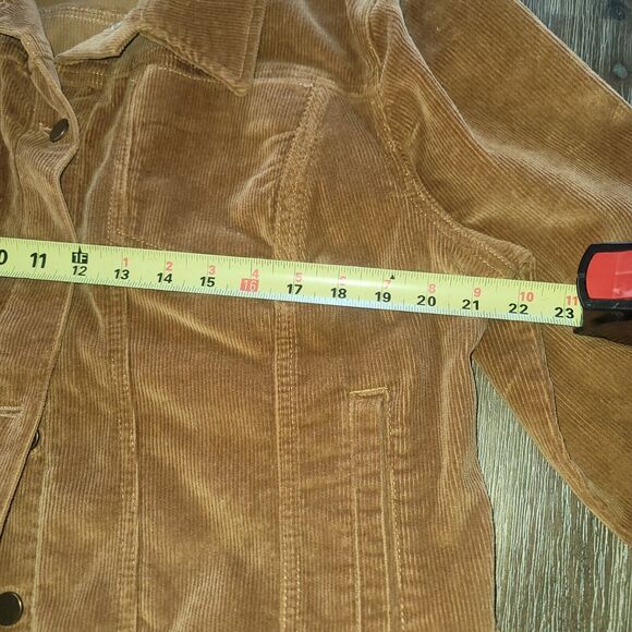 Time and Tru Corduroy Jacket Womens XL Brown Button Up Pockets Stretch - Picture 3 of 5